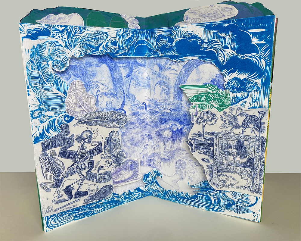 Artist book spread by Samantha Simpson